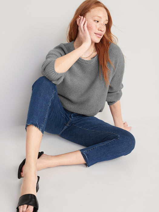 Textured-Knit Tunic Sweater for Women