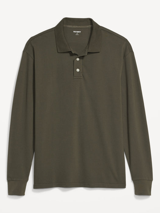 Moisture-Wicking Long-Sleeve Pro Polo Shirt for Men - Green