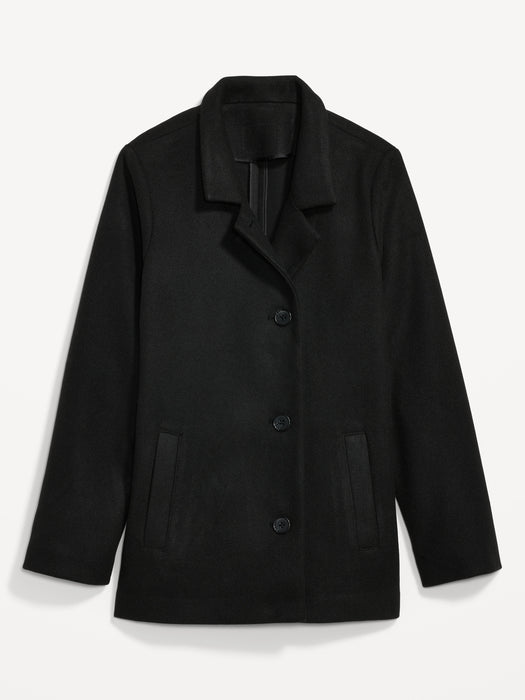 Soft-Brushed Button-Front Car Coat for Women