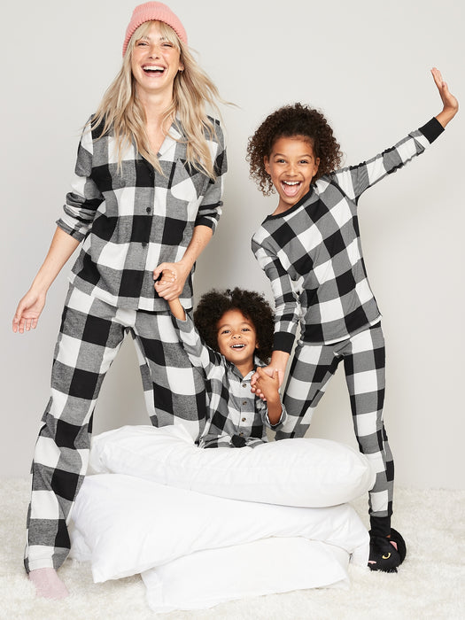 Gender-Neutral Matching Print Snug-Fit Pajama Set for Kids