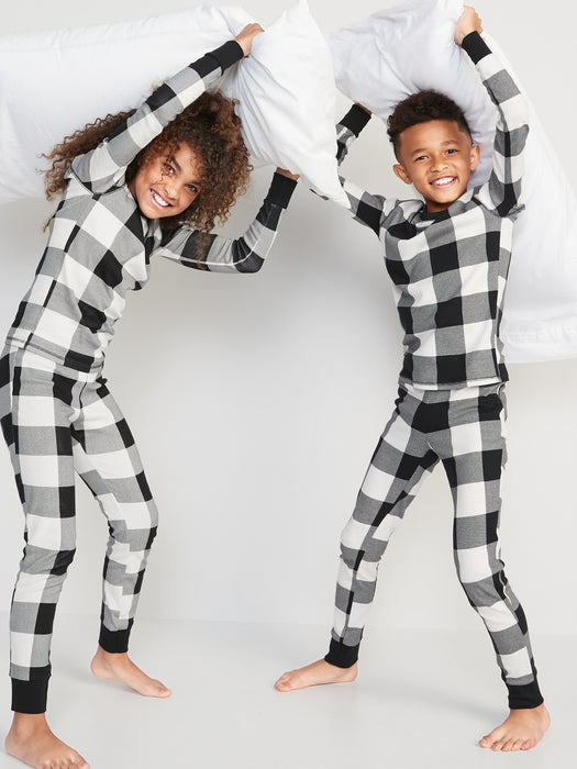 Gender-Neutral Matching Print Snug-Fit Pajama Set for Kids