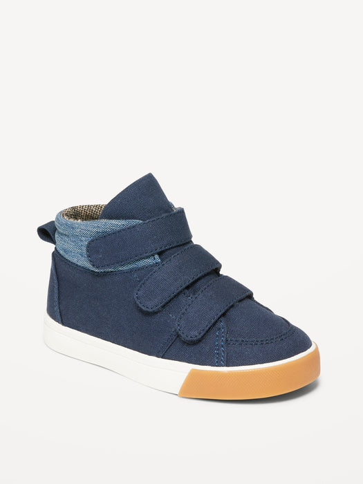 Canvas Triple-Strap Unisex Sneakers for Toddler