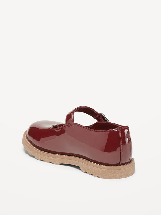Faux Patent-Leather Mary-Jane Shoes for Toddler Girls