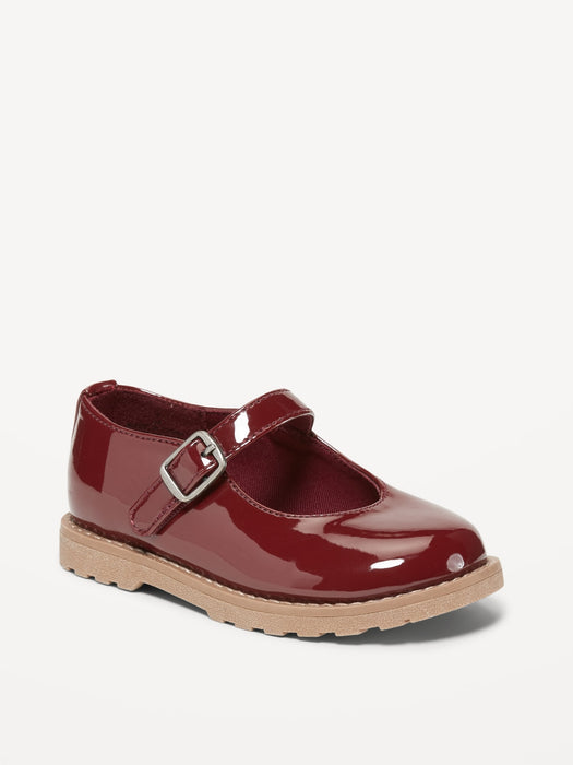 Faux Patent-Leather Mary-Jane Shoes for Toddler Girls