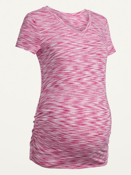Maternity V-Neck Side-Shirred T-Shirt
