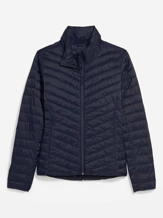 Water-Resistant Narrow-Channel Packable Puffer Jacket for Women