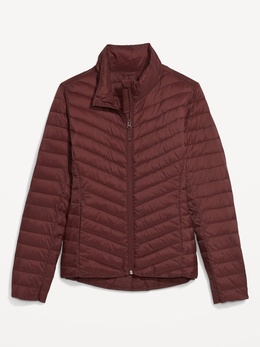 Water-Resistant Narrow-Channel Packable Puffer Jacket for Women