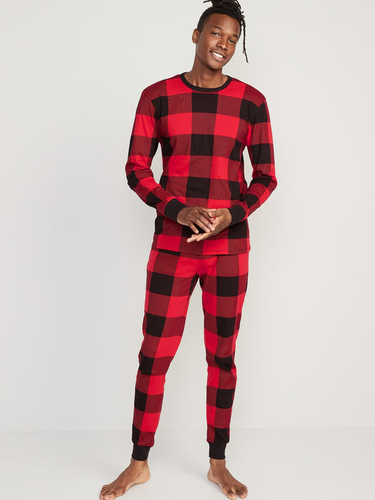 Matching Printed Pajama Set for Men - Red