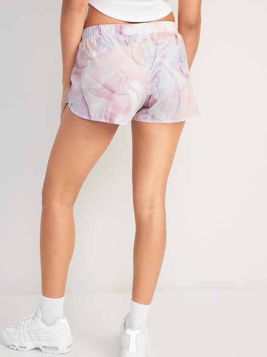 Mid-Rise StretchTech Dolphin-Hem Run Shorts for Women -- 3-inch inseam