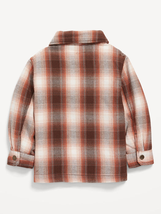 Plaid Pocket Shacket for Toddler Boys - Multi
