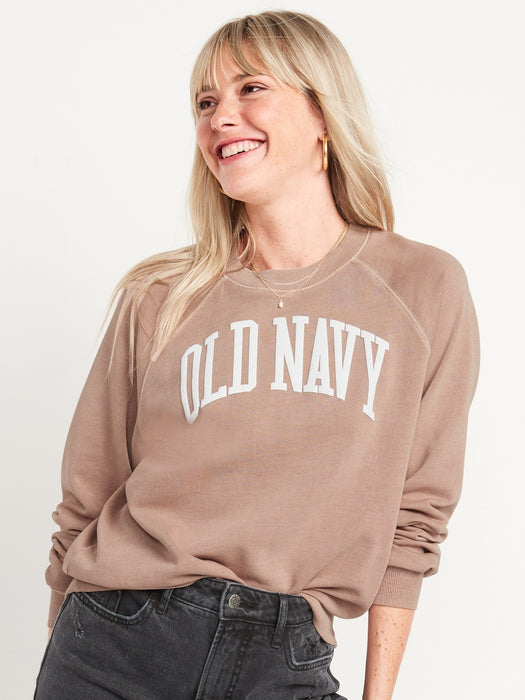 Long-Sleeve Logo Graphic French-Terry Sweatshirt for Women