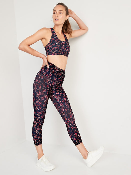 Extra High-Waisted PowerSoft Crop Hidden Pocket Leggings for Women - Pink