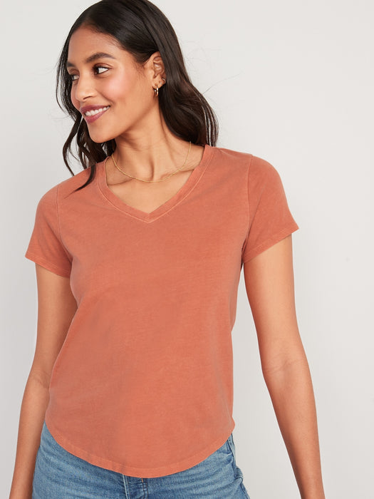 EveryWear V-Neck T-Shirt for Women - Orange