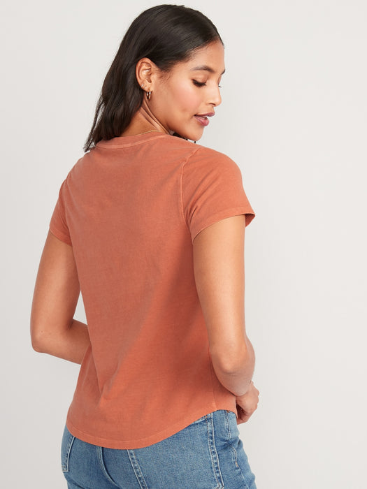 EveryWear V-Neck T-Shirt for Women - Orange