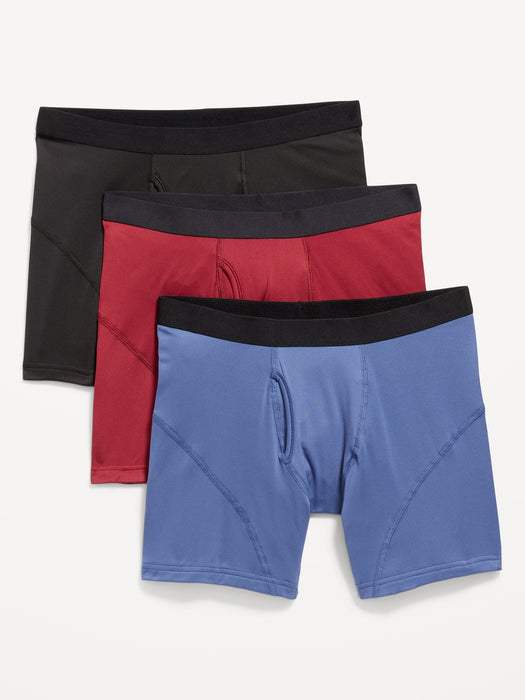 Go-Dry Cool Performance Boxer-Briefs Underwear 3-Pack for Men -- 5-inch inseam
