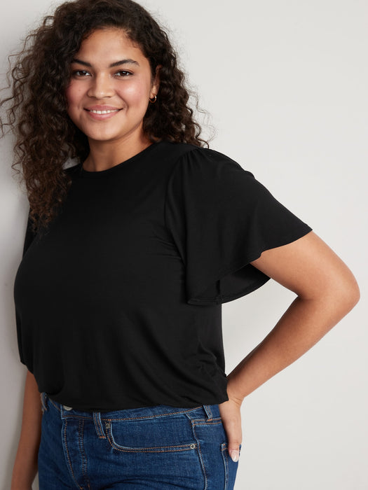 Luxe Flutter-Sleeve Top for Women