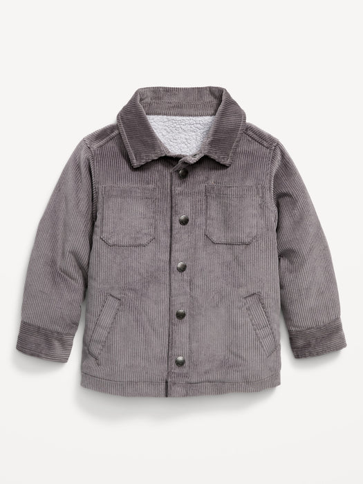 Sherpa-Lined Corduroy Shacket for Toddler Boys