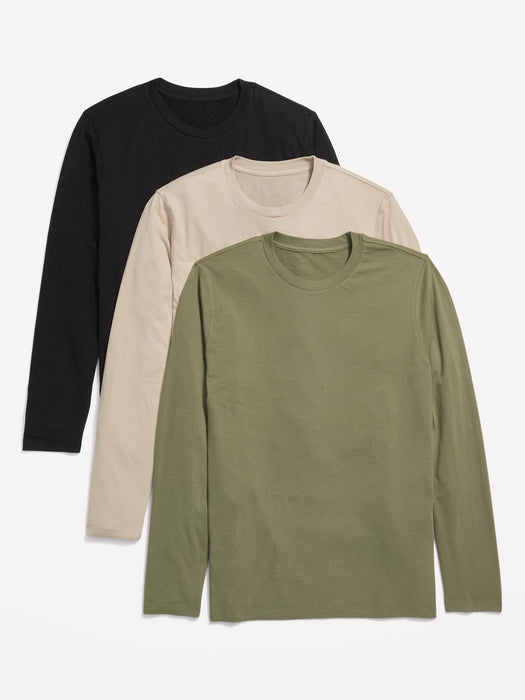 Soft-Washed Long-Sleeve T-Shirt 3-Pack for Men - Brown