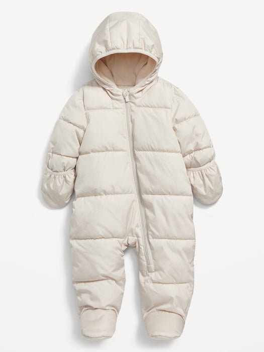 Unisex Water-Resistant Hooded Snowsuit for Baby - Multi
