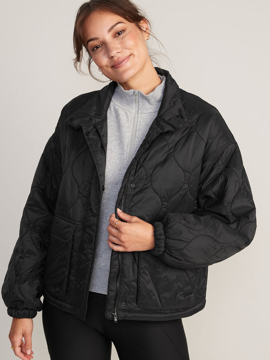 Packable Oversized Water-Resistant Quilted Jacket for Women