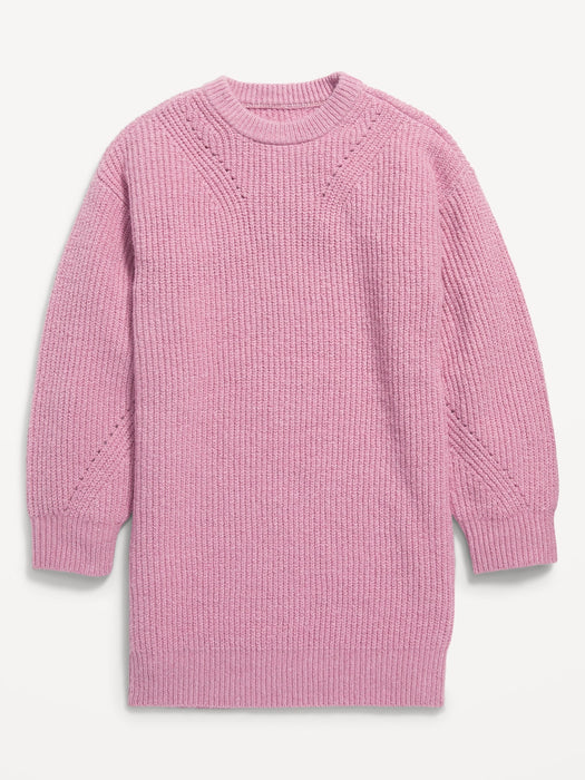 Blouson-Sleeve Cocoon Sweater Dress for Girls