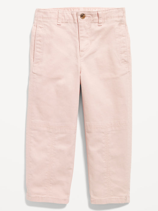 Canvas Workwear Barrel-Leg Pants for Toddler Girls