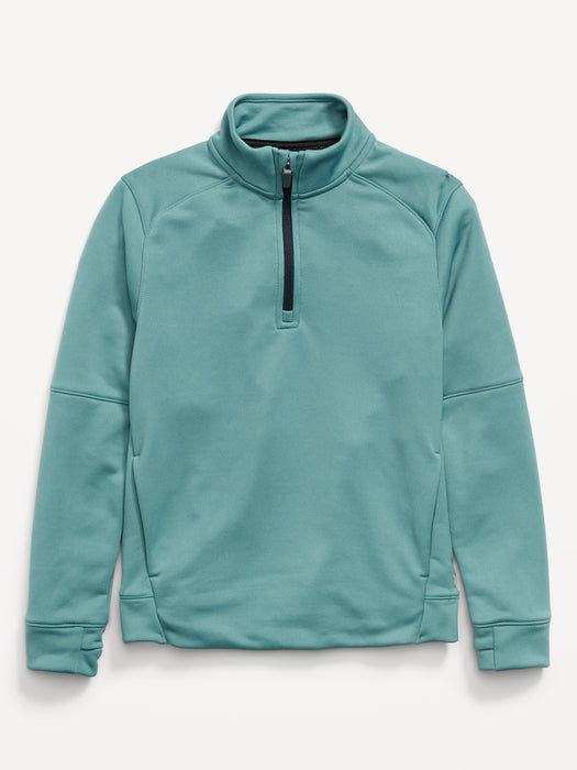 Go-Dry Cool Mock-Neck Quarter-Zip Sweatshirt for Boys - Blue