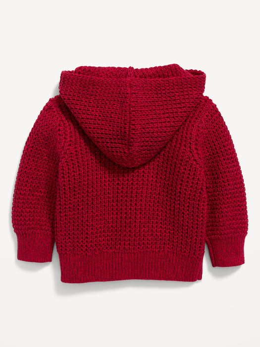 Unisex Button-Front Thermal-Knit Hoodie for Baby