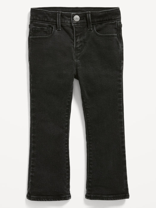 Black-Wash Flare Jeans for Toddler Girls - Black