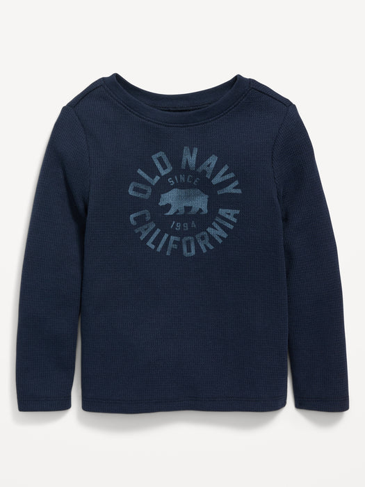Unisex Long-Sleeve Thermal-Knit Logo T-Shirt for Toddler