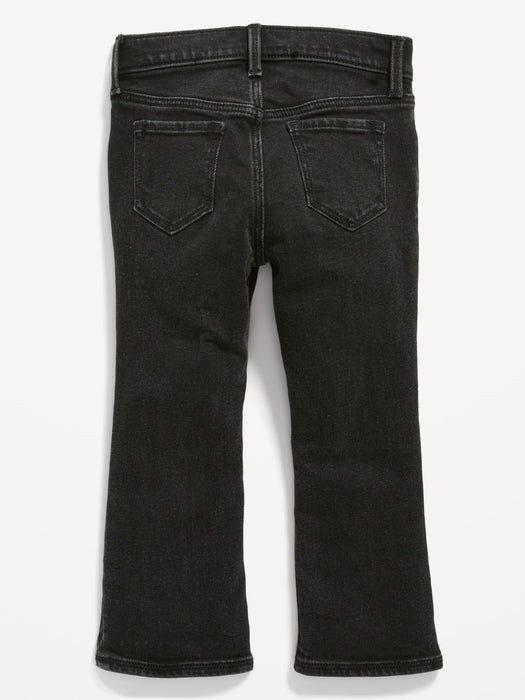 Black-Wash Flare Jeans for Toddler Girls - Black