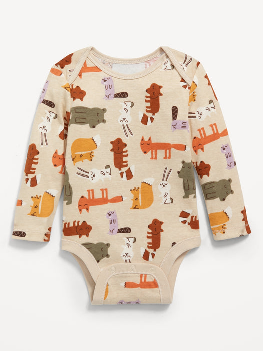 Unisex Long-Sleeve Printed Bodysuit for Baby