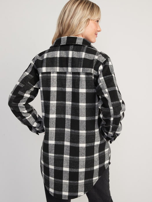 Plaid Soft-Brushed Utility Shacket for Women