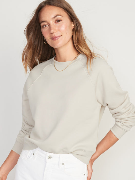 Vintage Long-Sleeve Sweatshirt for Women - Beige