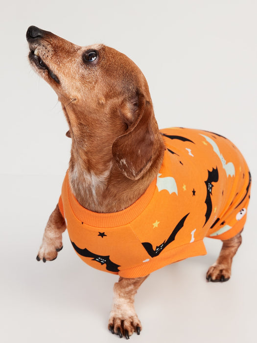 Halloween-Print Jersey-Knit T-Shirt for Pets - Orange