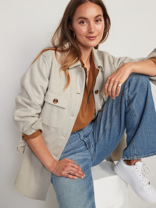 Soft-Brushed Utility Shacket for Women