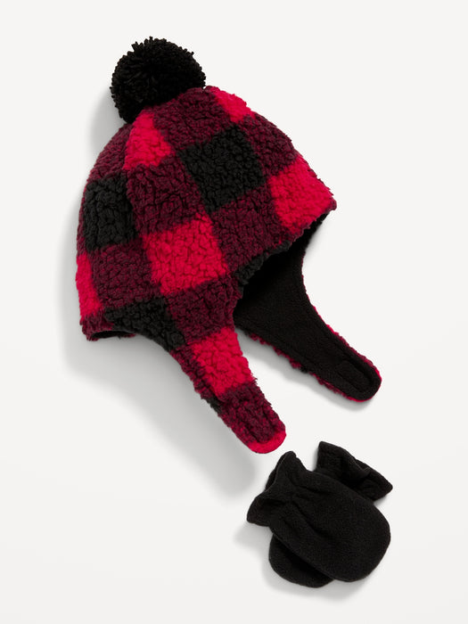 Unisex Trapper Hat & Mittens Set for Toddler & Baby