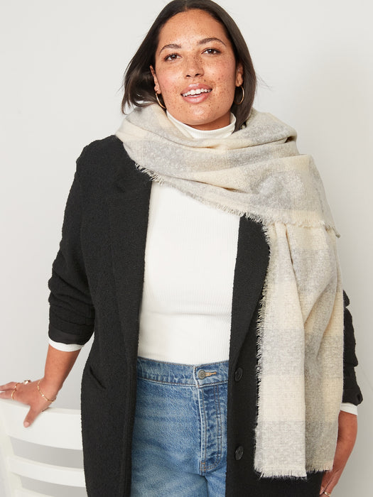 Plaid Flannel Scarf for Women - Multi