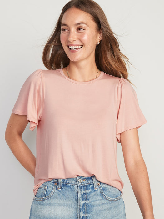 Luxe Flutter-Sleeve Top for Women