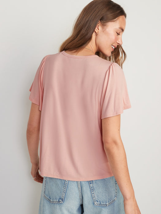 Luxe Flutter-Sleeve Top for Women