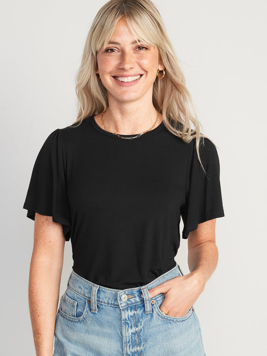 Luxe Flutter-Sleeve Top for Women