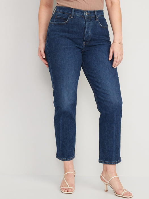 Extra High-Waisted Button-Fly Sky-Hi Straight Jeans for Women