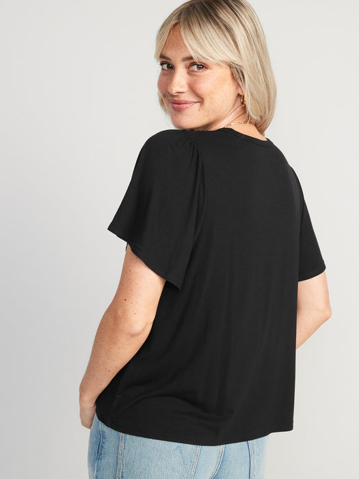 Luxe Flutter-Sleeve Top for Women