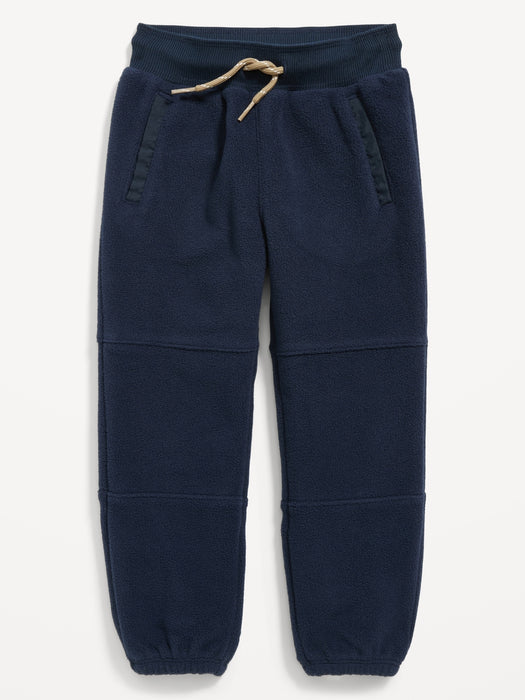 Micro Fleece Functional Drawstring Jogger Pants for Toddler Boys - Blue