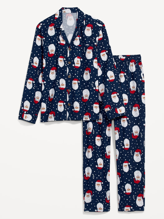 Matching Holiday Print Flannel Pajamas Set for Men