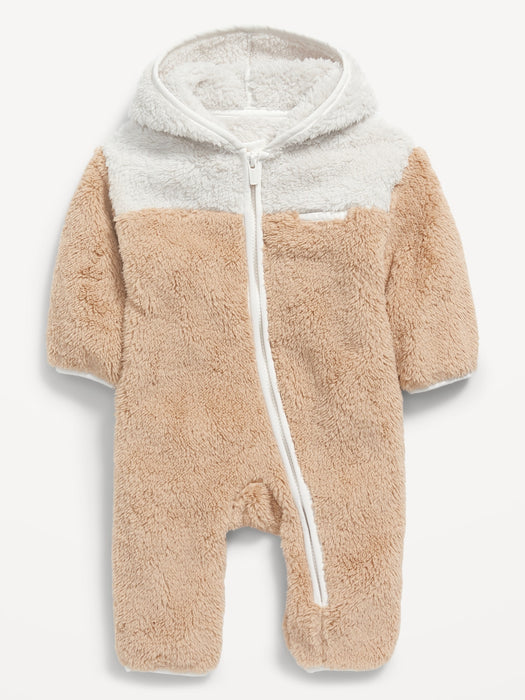 Unisex Hooded Sherpa One-Piece for Baby