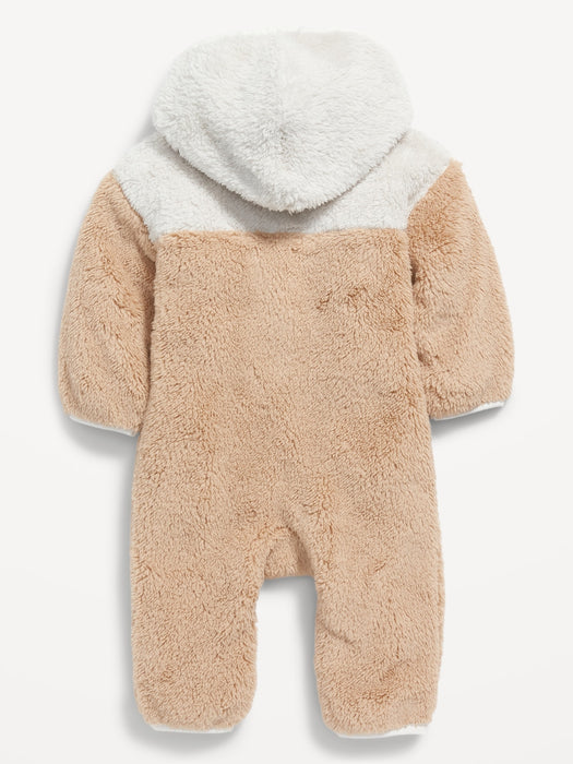 Unisex Hooded Sherpa One-Piece for Baby