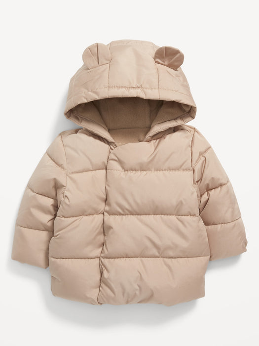 Unisex Hooded Frost-Free Puffer Jacket for Baby - Brown