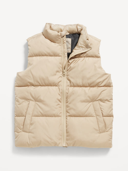 Gender-Neutral Water-Resistant Frost-Free Puffer Vest for Kids