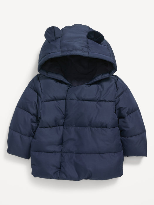 Unisex Hooded Frost-Free Puffer Jacket for Baby - Blue